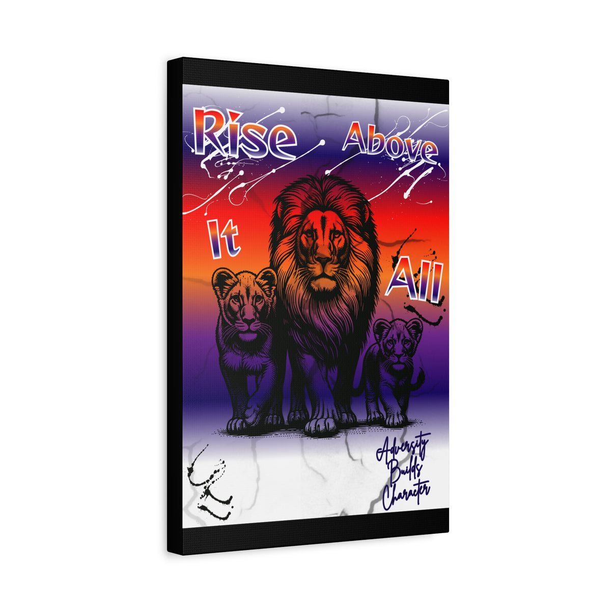 Rise Above It All — Inspirational Lion Canvas Wall Art