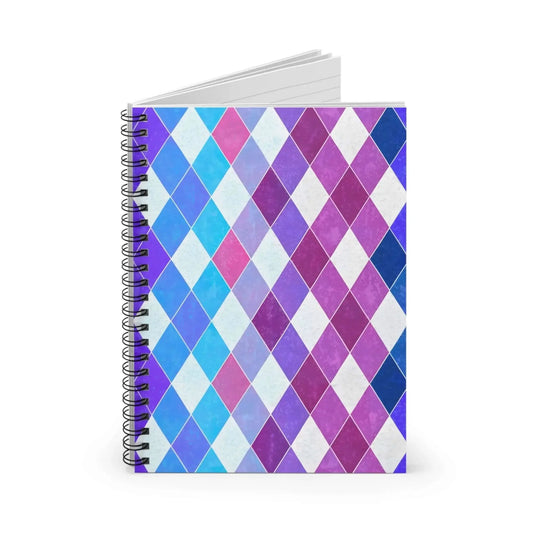 Argyle Violet Spiral Notebook Ruled Journal For School Notes And On The Go Planning - One OF One CreaXtions