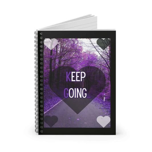 Motivational Spiral Notebook Keep Going Design With Heart Motif For Journaling Note Taking Planning And Creative Writing - One OF One CreaXtions