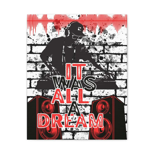 DJ Turntable Wall Art It Was All A Urban Music Graffiti Print for Modern Music Room Decor - One OF One CreaXtions