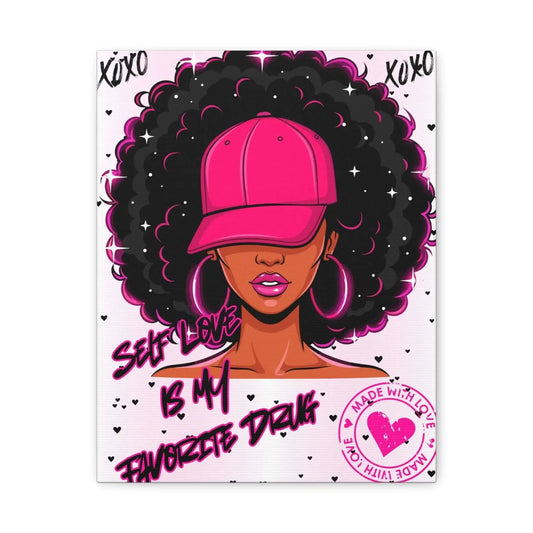 Self Love Afro Chic Matte Canvas Wall Art Afrocentric Wall Decor 11 x 14 12 x 16 16 x 20 Vertical - One OF One CreaXtions