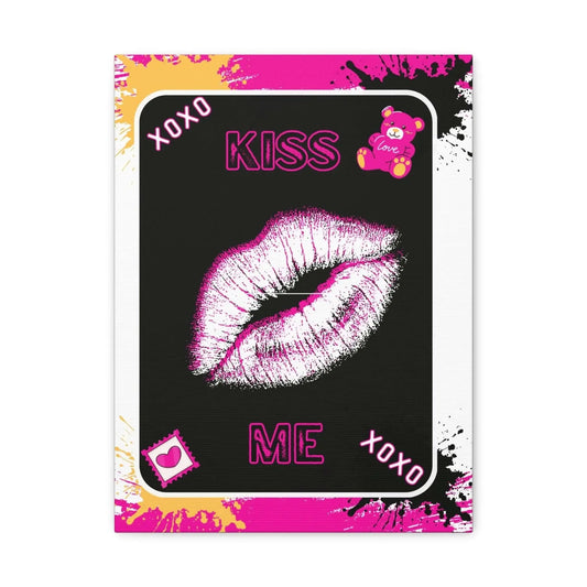 pink lipstick kiss wall art on canvas - One OF One CreaXtions
