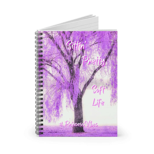 Purple Inspirational Spiral Notebook For Journaling And Writing Sittin' Pretty Soft Life - One OF One CreaXtions