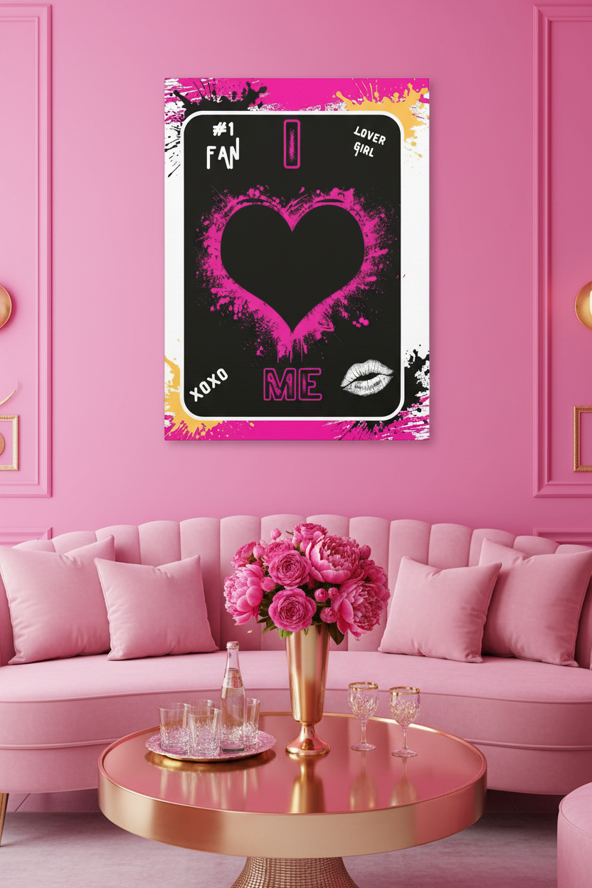 Pink Grunge Heart Canvas Print