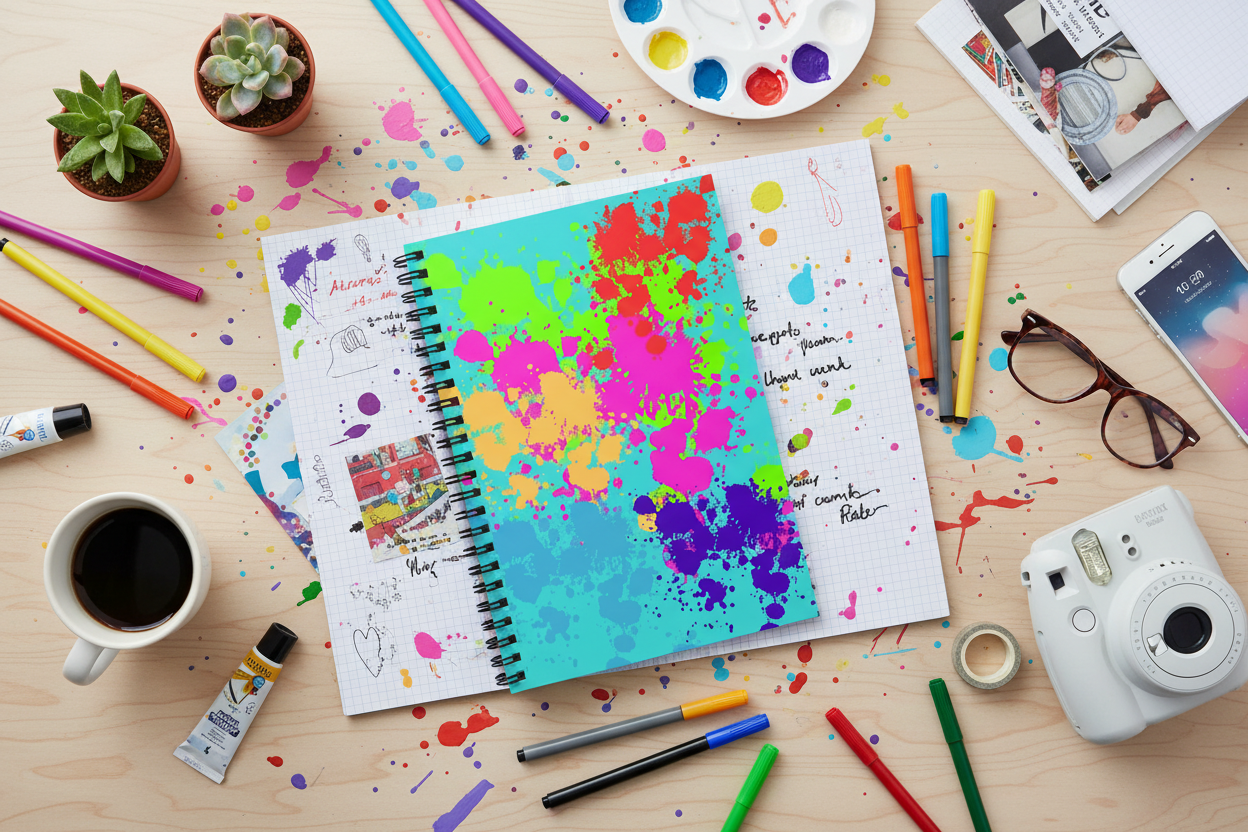 Turquoise Spiral Notebook Lifestyle