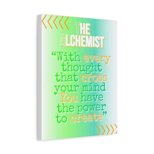 The Alchemist Inspirational Quote Canvas Print Gallery Wrapped Matte Finish Mint Aqua Gradient Wall Art - One OF One CreaXtions