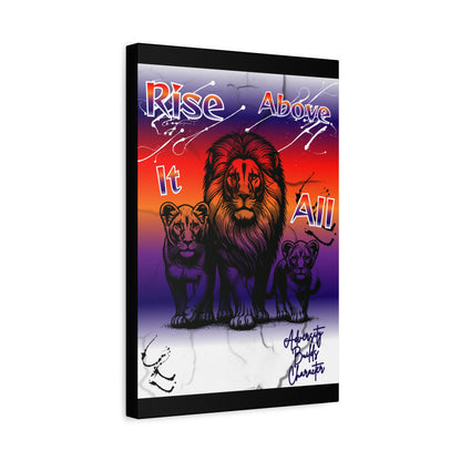 Rise Above It All — Inspirational Lion Canvas Wall Art