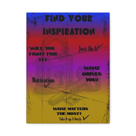 Find Your Inspiration Matte Canvas Wall Art — Motivational Gradient Poster