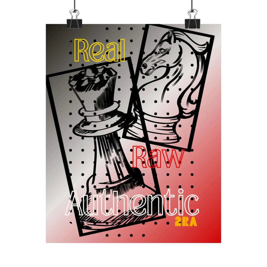 Real Raw Authentic Chess Poster Matte Vertical Art Print Knight And Crowned Piece Artwork 8x10 11x14 12x16 - One OF One CreaXtions