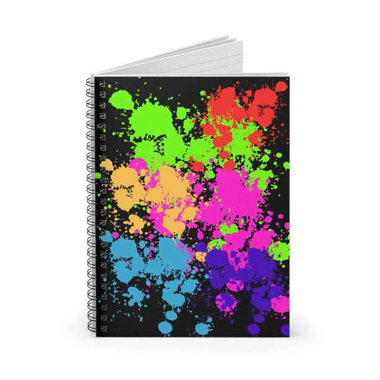 Spiral Sketch Notebook With Colorful Splatter On Charcoal Cover For Bold Ideas And Creative Journaling Backpack Friendly - One OF One CreaXtions
