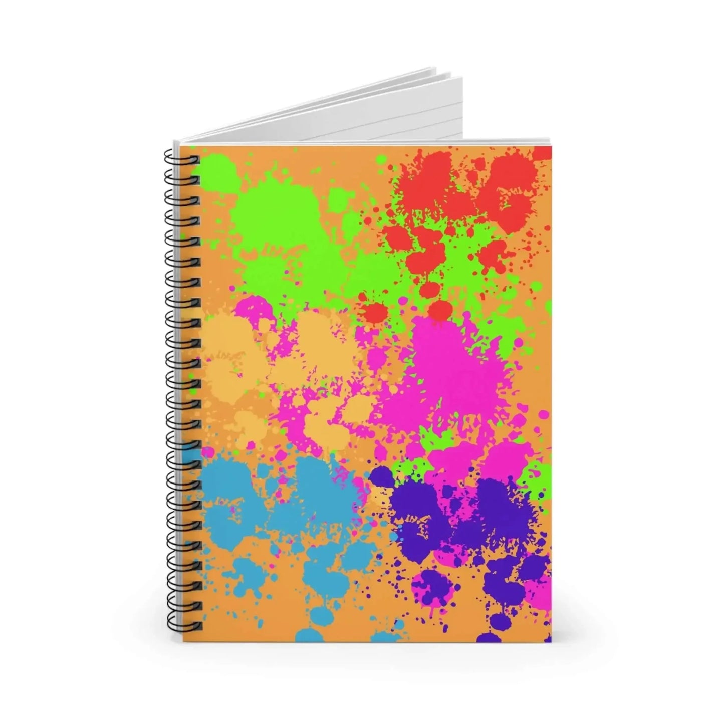 Bright Paint Splatter Spiral Notebook Pocket Sized For Everyday Writing And On The Go Creativity - One OF One CreaXtions