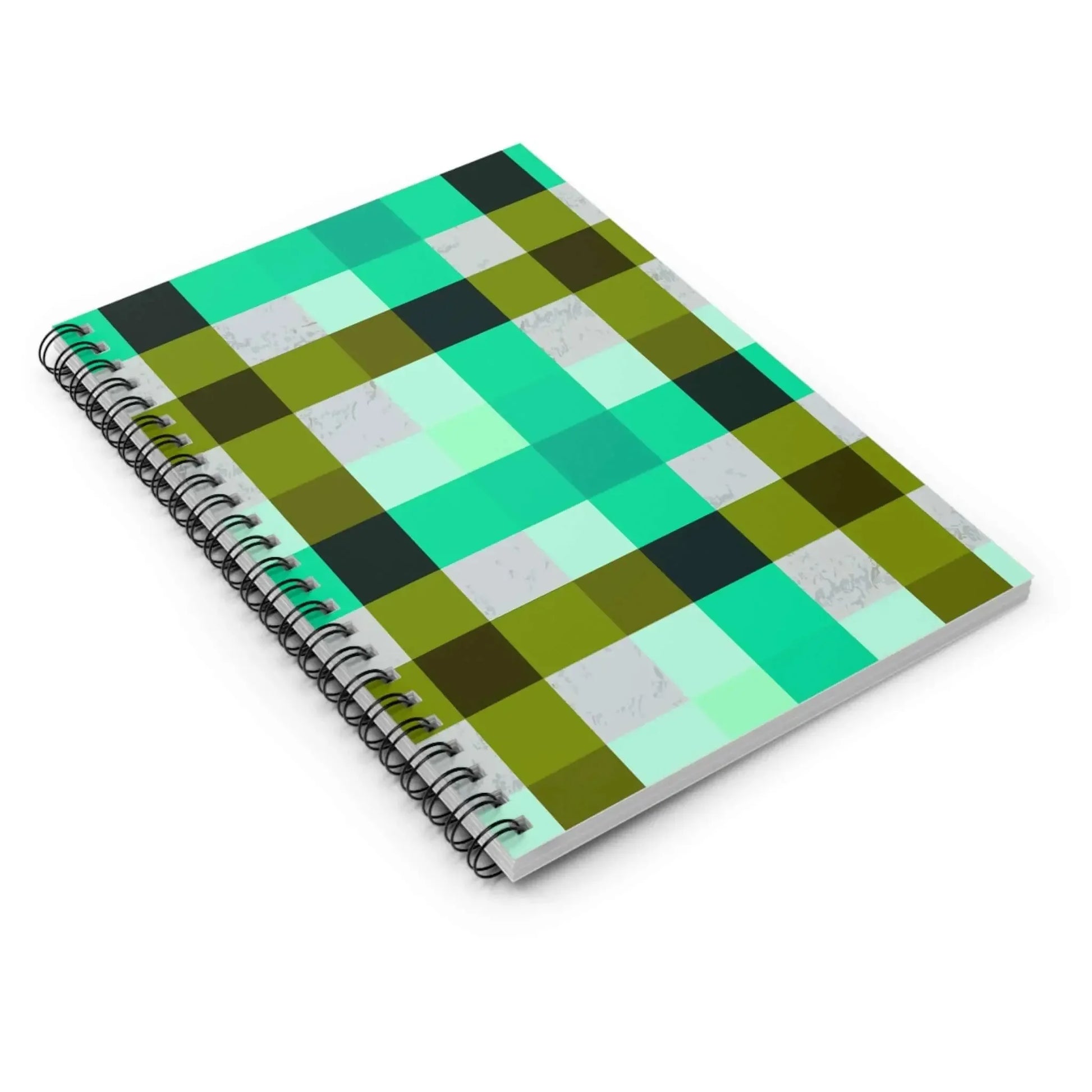 Turquoise Plaid Spiral Notebook Ruled Journal For School And Notes Durable 350 GSM Cover - One OF One CreaXtions