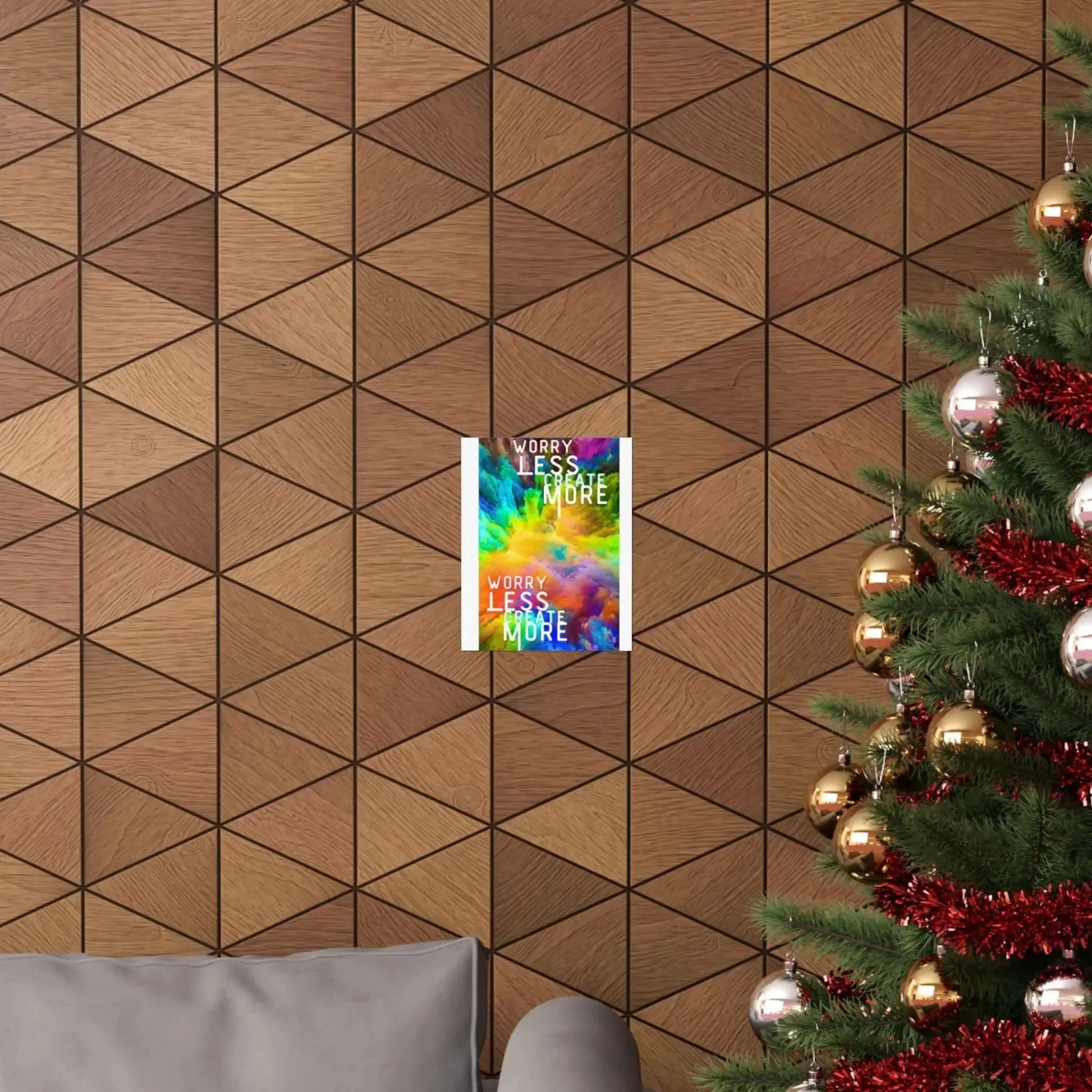 Motivational Matte Poster Worry Less Create More Colorful Vertical Wall Art 8x10 11x14 12x16 Archival Print - One OF One CreaXtions