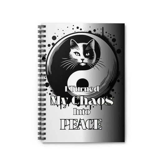 Yin Yang Cat Spiral Notebook Turned My Chaos Into Peace For Notes Sketches Students Artists - One OF One CreaXtions