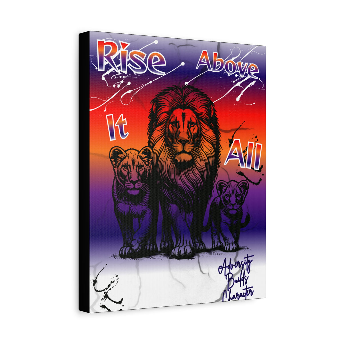 Rise Above It All — Inspirational Lion Canvas Wall Art