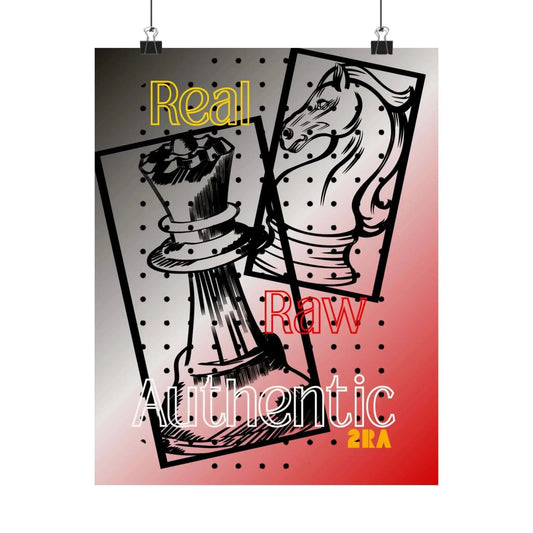 Real Raw Authentic Chess Poster Matte Vertical Art Print Knight And Crowned Piece Artwork 8x10 11x14 12x16 - One OF One CreaXtions