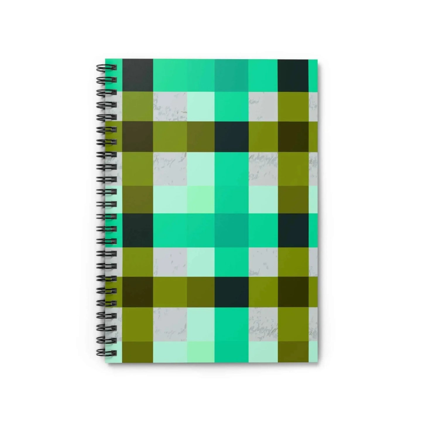 Turquoise Plaid Spiral Notebook Ruled Journal For School And Notes Durable 350 GSM Cover - One OF One CreaXtions