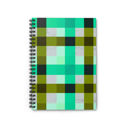 Turquoise Plaid Spiral Notebook Ruled Journal For School And Notes Durable 350 GSM Cover - One OF One CreaXtions