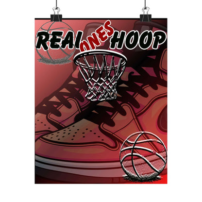 Basketball Poster — "Real Ones Hoop" Matte Vertical Wall Art