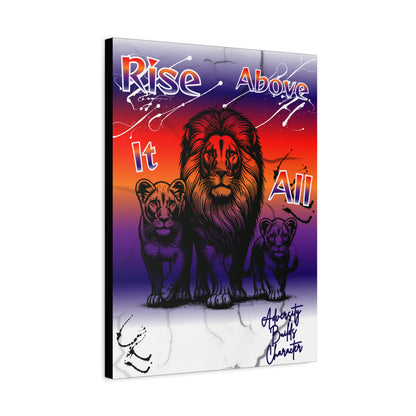 Rise Above It All — Inspirational Lion Canvas Wall Art