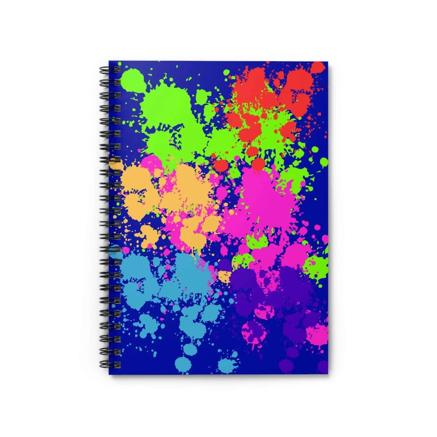 Neon Paint Splatter Notebook Ruled College Rule Journal For Class Notes And Daily Planning - One OF One CreaXtions