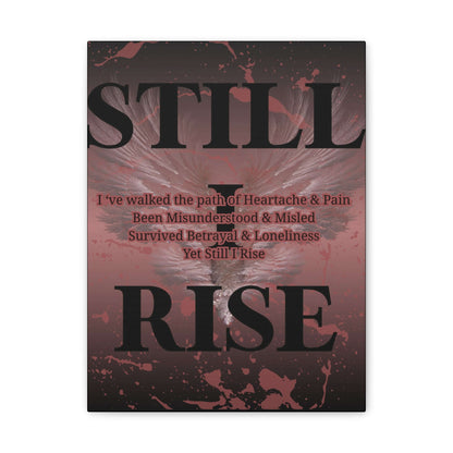 Still I Rise personalized wall art featuring inspiring text on a textured background.