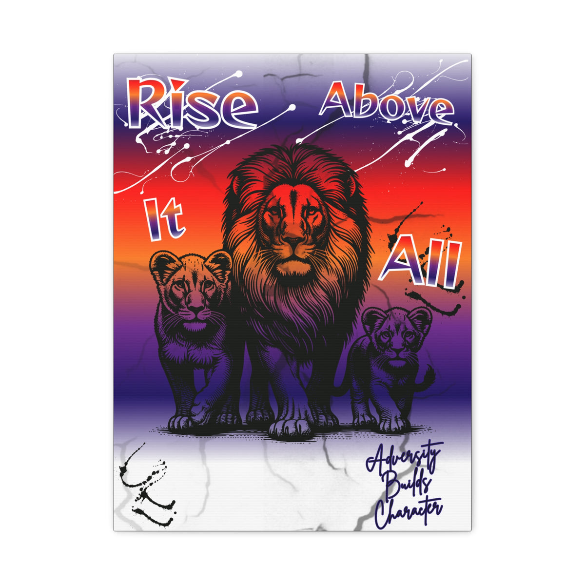 Rise Above It All — Inspirational Lion Canvas Wall Art