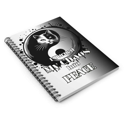 Yin Yang Cat Spiral Notebook Turned My Chaos Into Peace For Notes Sketches Students Artists - One OF One CreaXtions