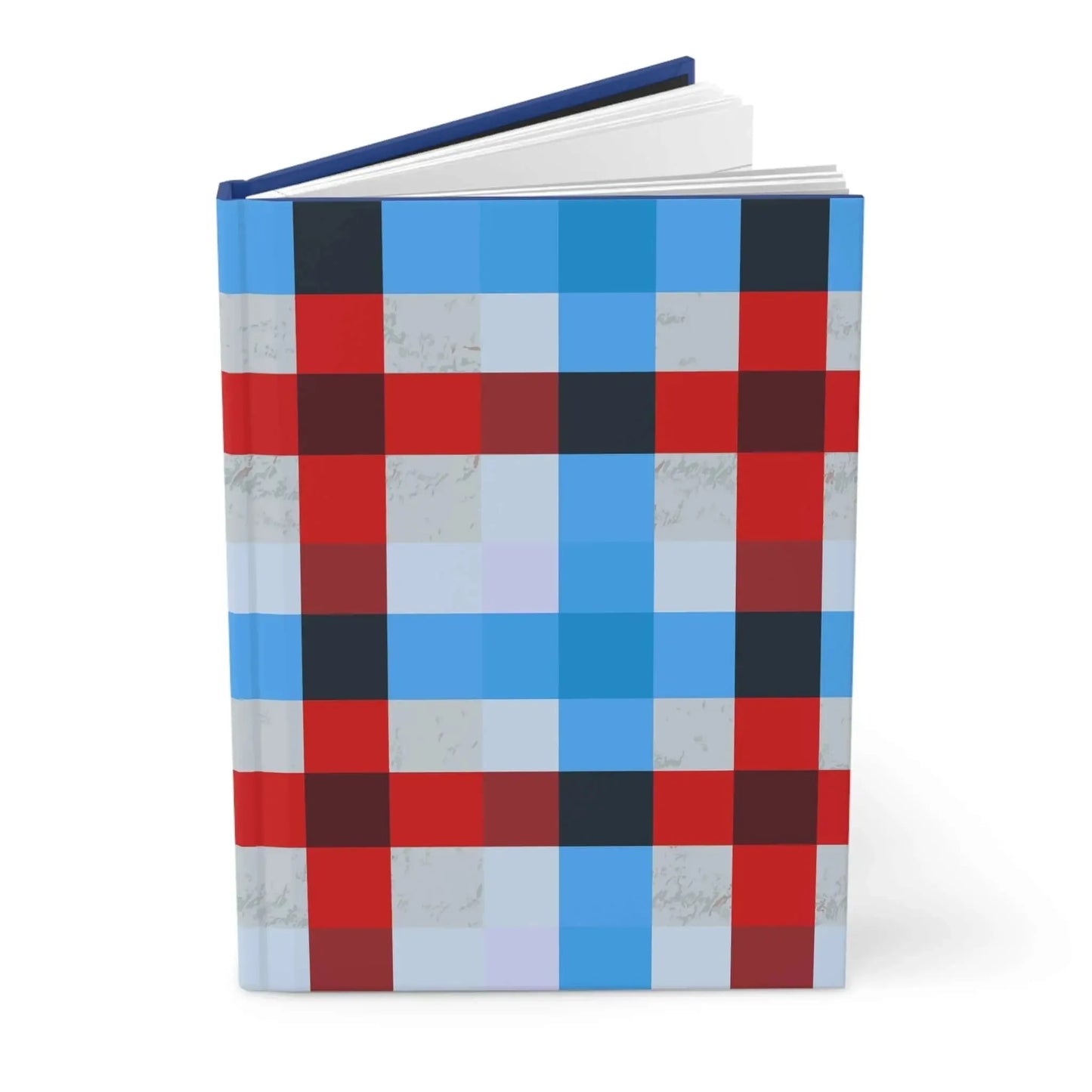 Plaid Hardcover Journal Red and Blue Lined Pages Notes School Gifts Matte Finish - One OF One CreaXtions