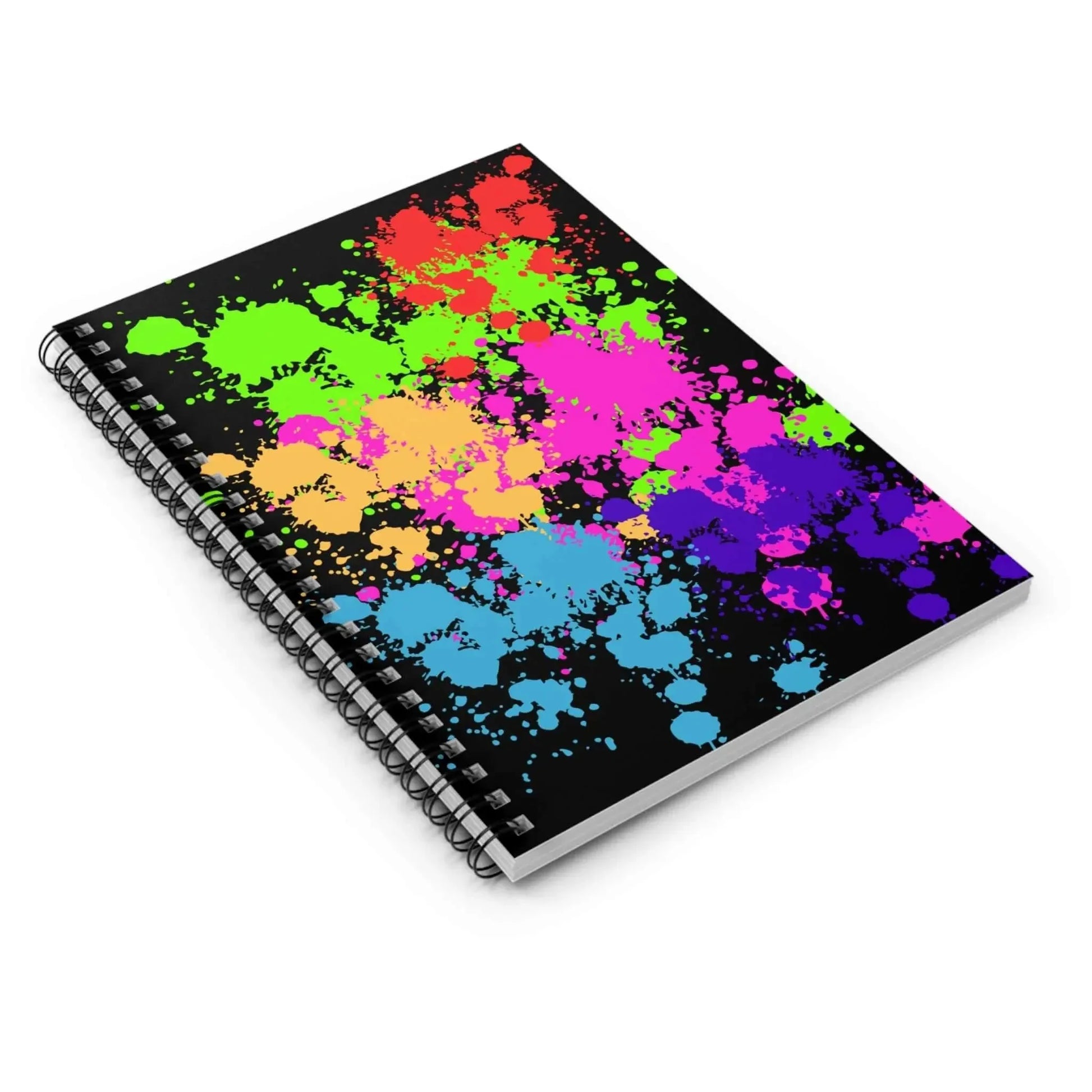 Spiral Sketch Notebook With Colorful Splatter On Charcoal Cover For Bold Ideas And Creative Journaling Backpack Friendly - One OF One CreaXtions