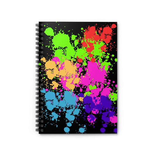 Spiral Sketch Notebook With Colorful Splatter On Charcoal Cover For Bold Ideas And Creative Journaling Backpack Friendly - One OF One CreaXtions