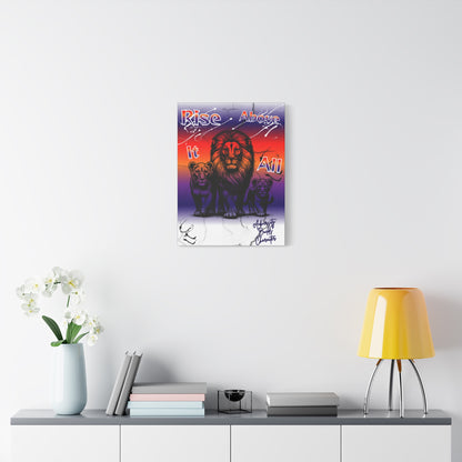 Rise Above It All — Inspirational Lion Canvas Wall Art