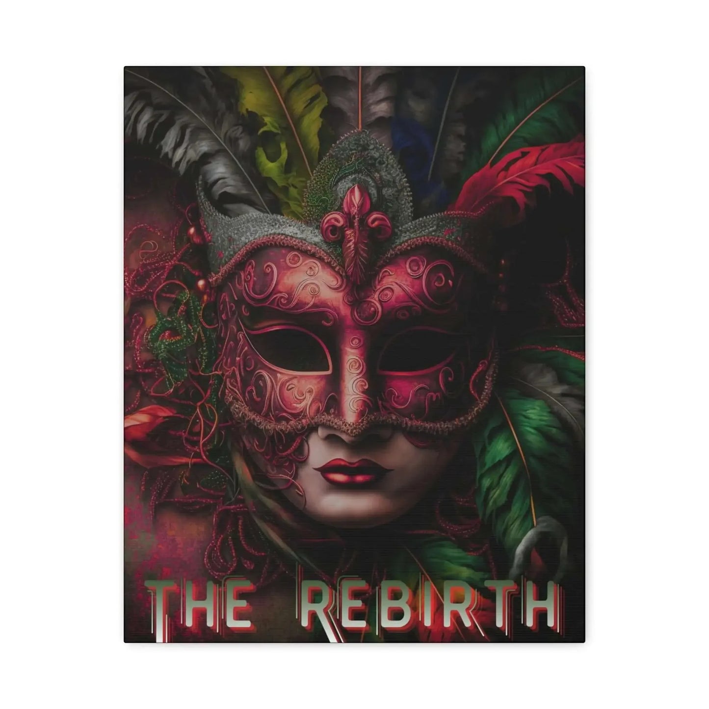 Venetian Mask Canvas Art The Rebirth Gothic Masquerade Wall Decor 12x16 And 16x20 Inches Matte Canvas - One OF One CreaXtions