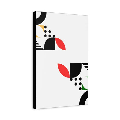 Modern Geometric Canvas Print Abstract Red Black Corner Art For Living Room Wall Decor - One OF One CreaXtions