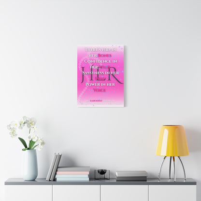 Copy of Her Power Pink Inspirational Canvas — "There’s Fire in Her Bones" Wall Art