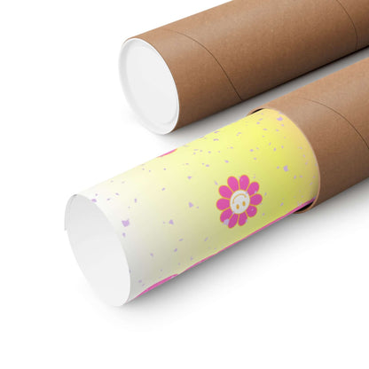 Born Different Poster — Colorful Retro Smile Flower Matte Wall Art