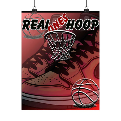Basketball Poster — "Real Ones Hoop" Matte Vertical Wall Art
