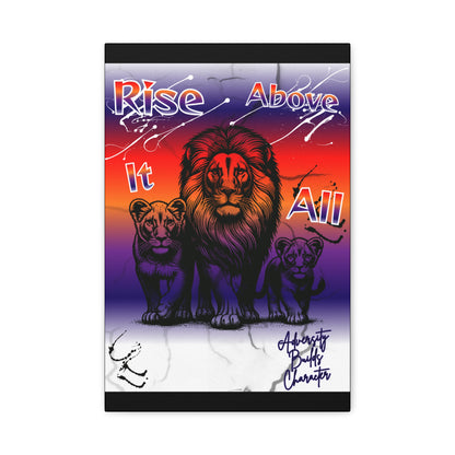 Rise Above It All — Inspirational Lion Canvas Wall Art
