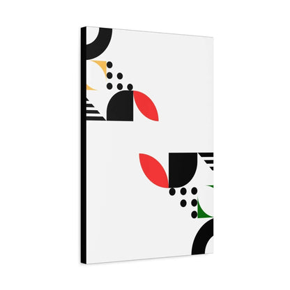 Modern Geometric Canvas Print Abstract Red Black Corner Art For Living Room Wall Decor - One OF One CreaXtions