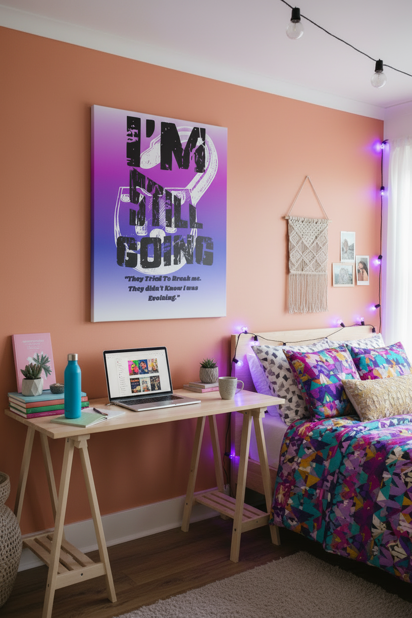 Motivational Canvas Wall Art-Keep Pushing Forward