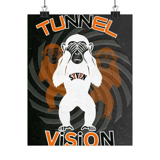 Tunnel Vision Monkey Poster Retro Matte Vertical Wall Art Bold Retro Decor For Modern Interiors - One OF One CreaXtions