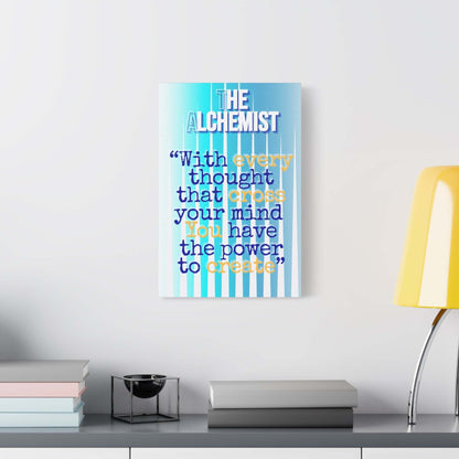 Inspirational wall art with quote featuring calming blue ombre and motivational words on canvas.