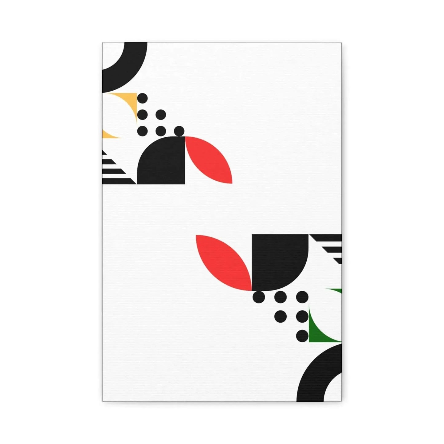 Modern Geometric Canvas Print Abstract Red Black Corner Art For Living Room Wall Decor - One OF One CreaXtions