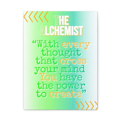The Alchemist Inspirational Quote Canvas Print Gallery Wrapped Matte Finish Mint Aqua Gradient Wall Art - One OF One CreaXtions