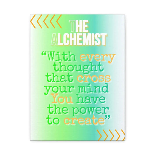 The Alchemist Inspirational Quote Canvas Print Gallery Wrapped Matte Finish Mint Aqua Gradient Wall Art - One OF One CreaXtions