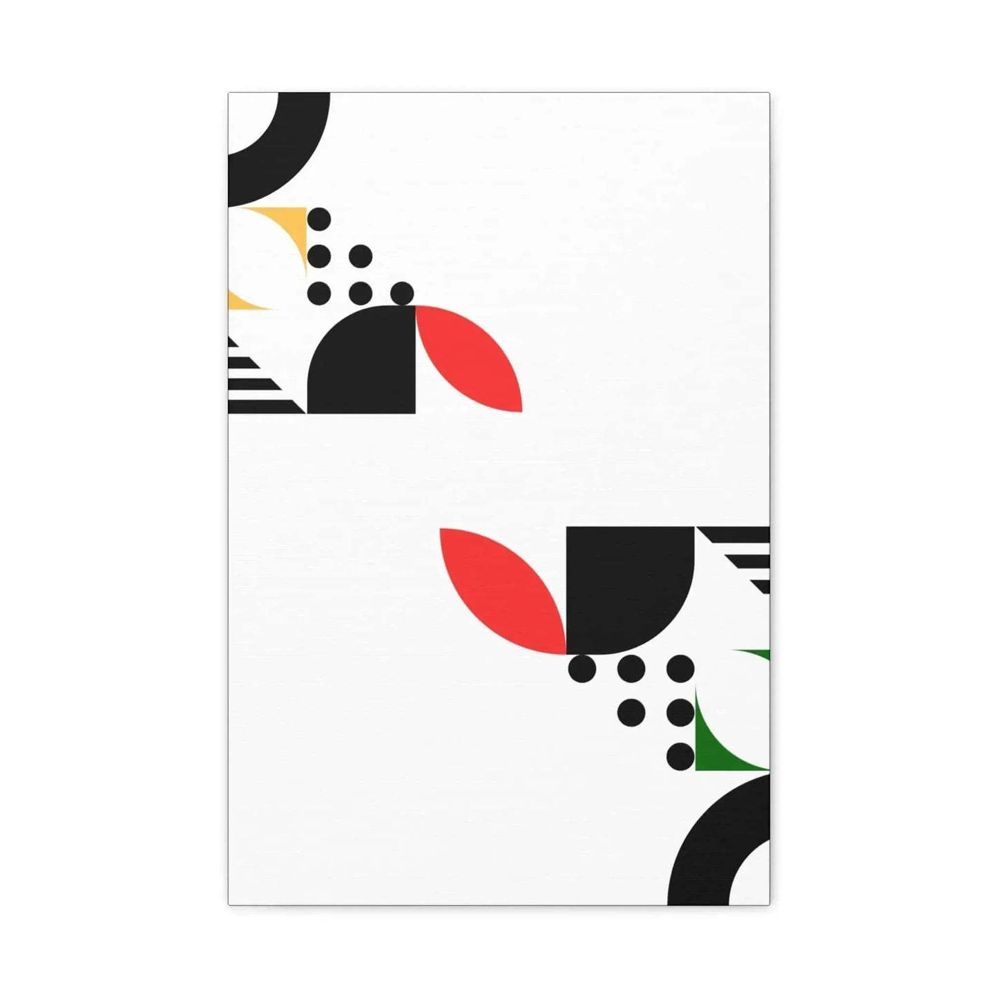 Modern Geometric Canvas Print Abstract Red Black Corner Art For Living Room Wall Decor - One OF One CreaXtions