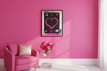 Pink Grunge Love Poster Bright
